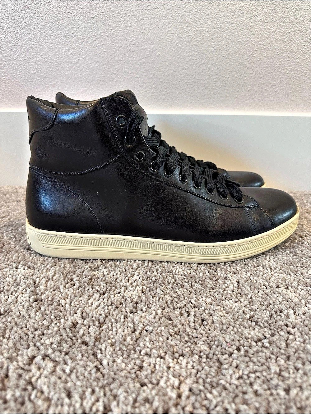 Tom Ford Russel Leather High-Top Sneakers - Size 11.5